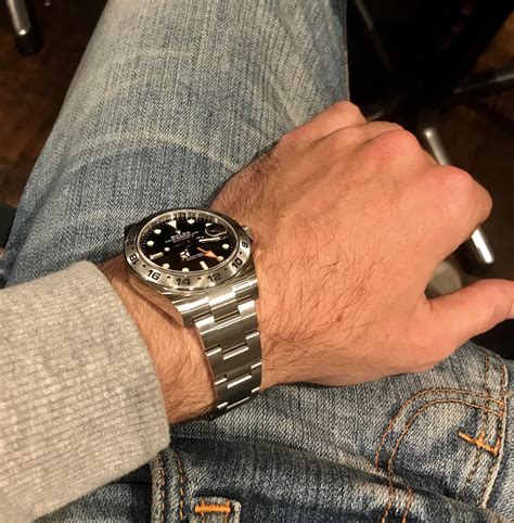 rolex explorer ii with a suit